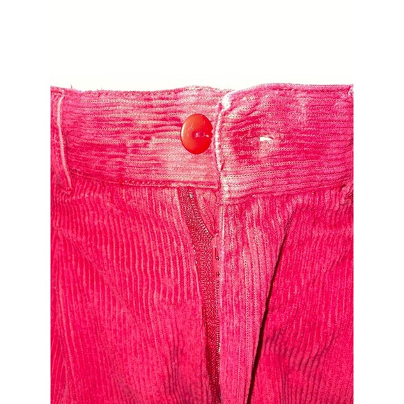 62 East Women’s Vintagе Red Corduroy Bermuda Shorts size 7/8 Pleated High Waist - Picture 3 of 10